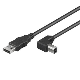  PremiumCord Kabel USB 2.0, A-B, 3m se zahnutým USB-B konektorem 90°