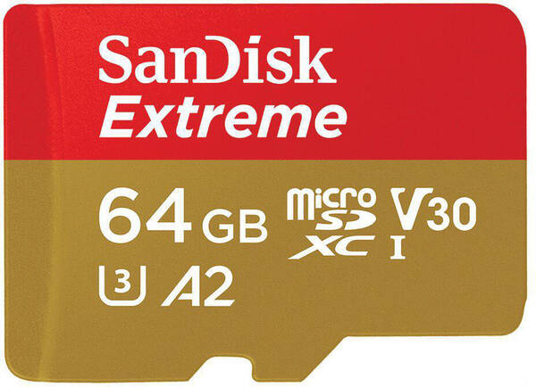 SanDisk Extreme/micro SDXC/64GB/170MBps/UHS-I U3 / Class 10/+ Adapt&#233;r